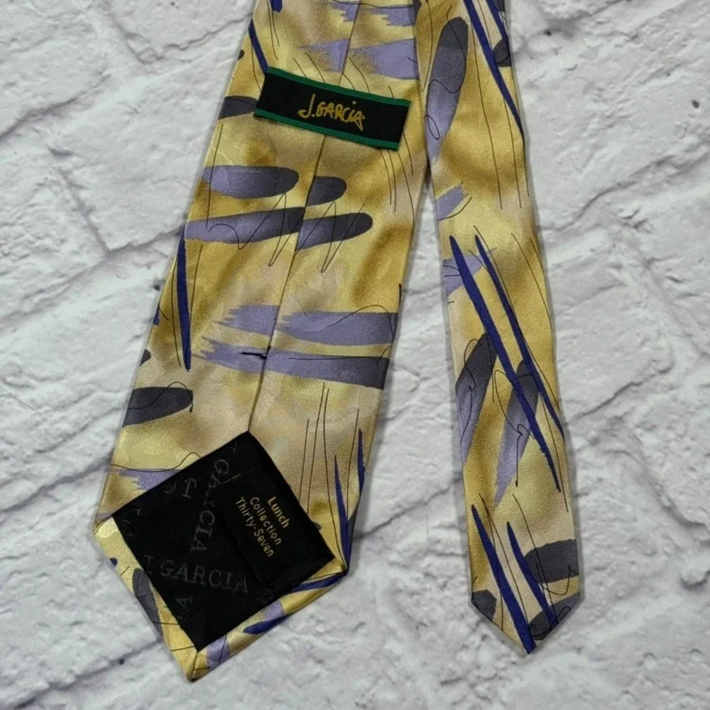 J. Garcia Men's Neck Tie Limited‎ Edition Lunch Collection Forty-Three Gold Blue